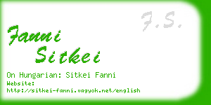 fanni sitkei business card